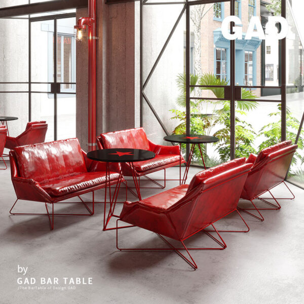 Bàn ghế GAD ngọn lửa đỏ câu lạc bộ ghế sofa đôi ghế quán cà phê quán trà sữa thanh Bàn ghế giải trí đơn giản
