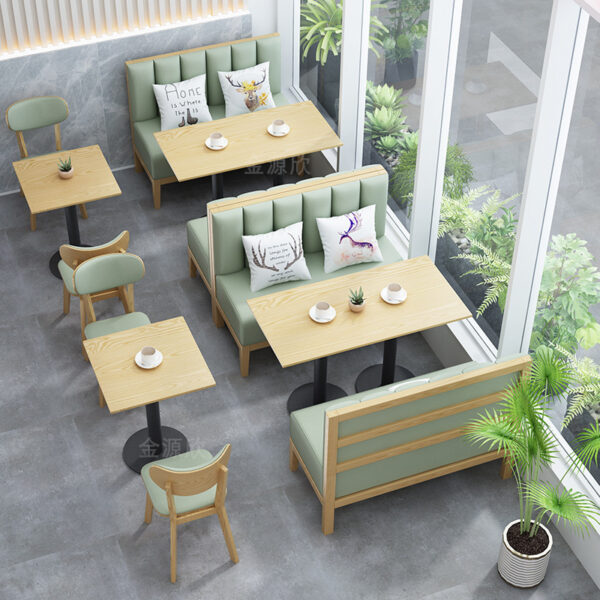 Bàn ghế Chủ đề gỗ đặc nhà hàng phương tây cửa hàng tráng miệng cửa hàng trà sữa quán cà phê dựa vào tường quầy bar ghế Bàn ghế sofa