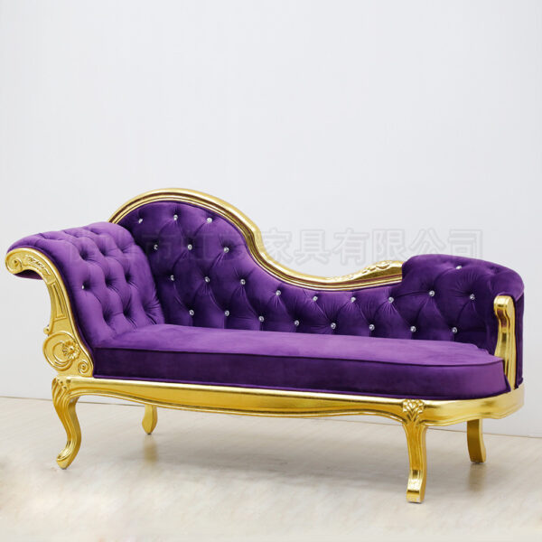 Ghế quý phi Sofa trường kỷ gỗ nguyên khối màu vàng | ghế sofa vải căn hộ khách sạn | phong cách châu Âu homestay phòng khách sofa phòng ngủ