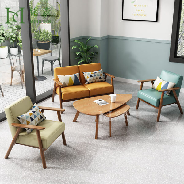 Bàn ghế cafe quán tráng miệng quán trà sữa thư viện phòng đọc sách khu nghỉ ngơi đàm phán sofa gỗ Bàn cafe