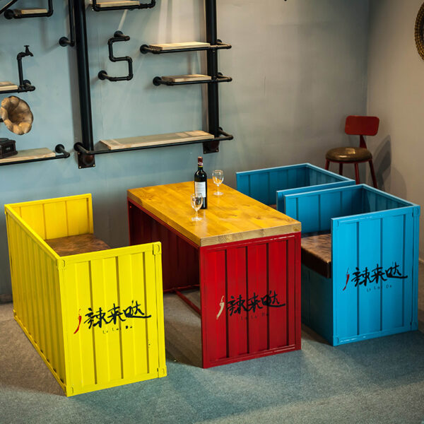 Bàn ghế American loft công nghiệp cổ điển sofa ghế container nhà hàng bar cafe sofa ghế Bàn ghế