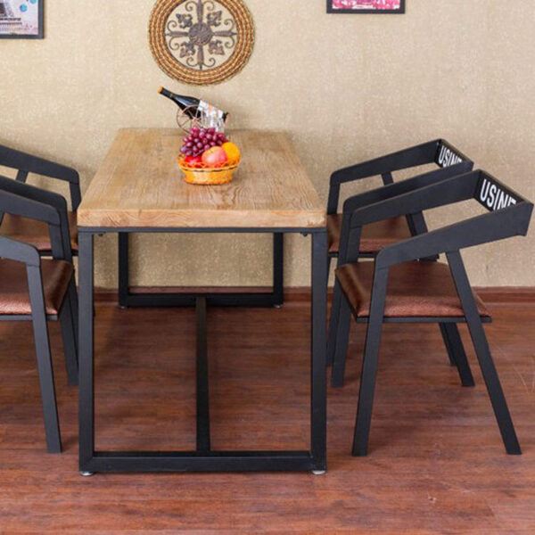 Bàn ghế Châu Âu Sắt Rèn Gỗ Chắc Chắn Bộ bàn Ghế Thanh Bàn Quán Cà Phê Bàn Ghế Quán Trà Sữa Bàn Ghế Gác Xép