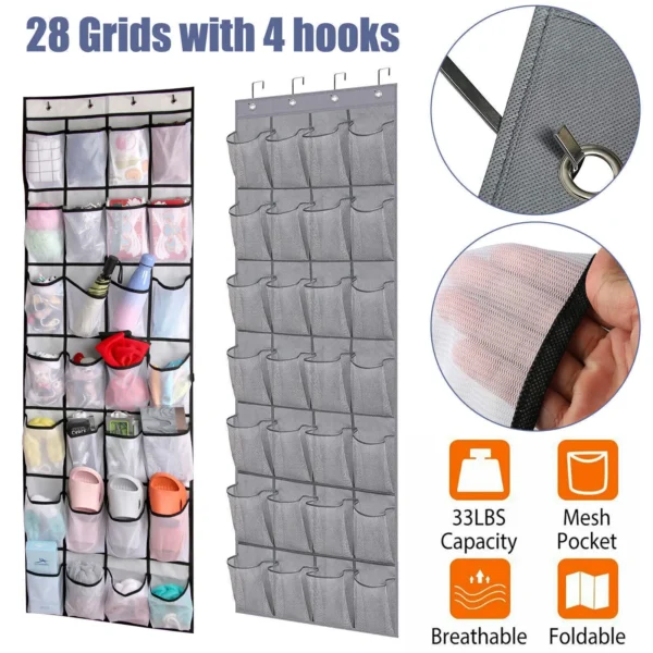 Tủ đồ 28 Túi Giày Gác Treo Tường Ban Tổ Chức Tiết Kiệm Không Gian Treo Trên Cánh Cửa Phía Sau Tủ Quần Áo Trắng Giá Rẻ Móng Tay