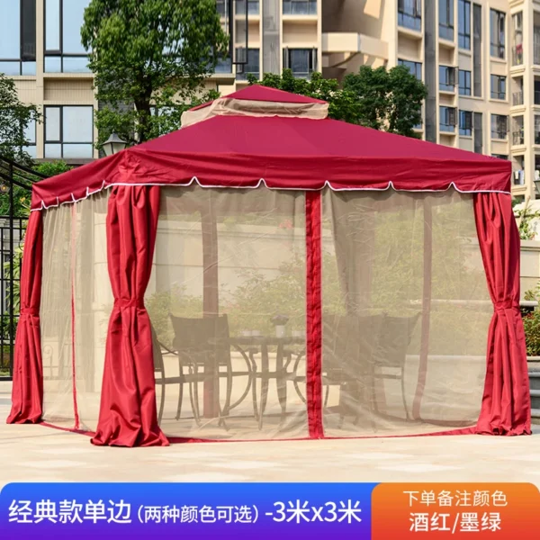 Ngoại thất sân vườn Lều 3m * 3m 8cm thô Tán ngoài trời Tiệc cưới Lều vườn Gazebo Pavilion Phục vụ sự kiện dựng lều và quầy hàng