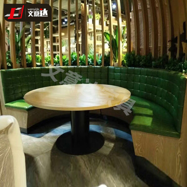 Bàn ghế Nhà hàng lẩu nhà hàng thịt nướng vòng cung hình bán nguyệt hoàn chỉnh Bộ bàn ghế sofa nhà hàng tây ghế sofa Bàn ăn ghế