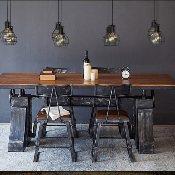 Bàn ăn sắt cá tính sáng tạo gió công nghiệp Bàn ghế cafe kiểu Mỹ loft hoài cổ Bàn nhà hàng