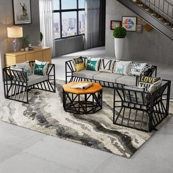 Bàn ghế Thanh cà phê nhà hàng sofa ghế Bàn trà Mỹ rèn sắt sofa ghế phòng khách nghiên cứu Bàn ghế