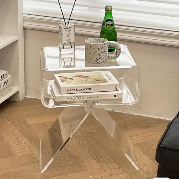 Tủ đầu giường Acrylic Rõ Ràng Bên Tủ Hiện Đại Bàn Đầu Giường Sofa Phòng Khách Bên Bàn Tủ Trang Trí Nhà Đơn Giản Màn Hình Đầu Giường