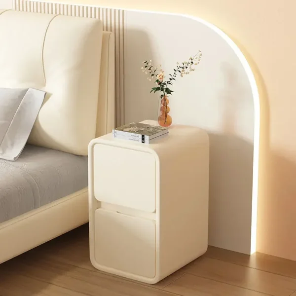 Tủ đầu giường Aoliviya Chính Thức Kem Phong Cách Bàn Đầu Giường Đơn Giản Hiện Đại Gỗ Chắc Chắn Da Tủ đầu giường Nhỏ Siêu Hẹp 20Cm