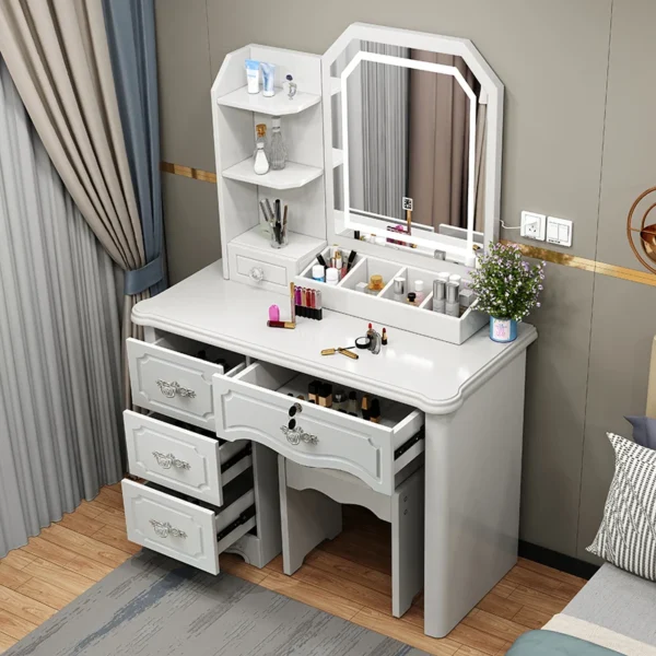 Bàn trang điểm Phòng Ngủ Đa Năng Bàn Trang Điểm Đèn Led Bé Gái Hiện Đại Bàn Trang Điểm Cao Cấp Châu Âu Coiffeuse De Chambre Nội Thất