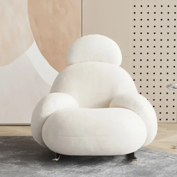Ghế bập bênh lớn màu trắng, phòng khách, Ghế Sofa đơn, Ghế thư giãn, ban công hộ gia đình người lớn, Ghế giải trí,