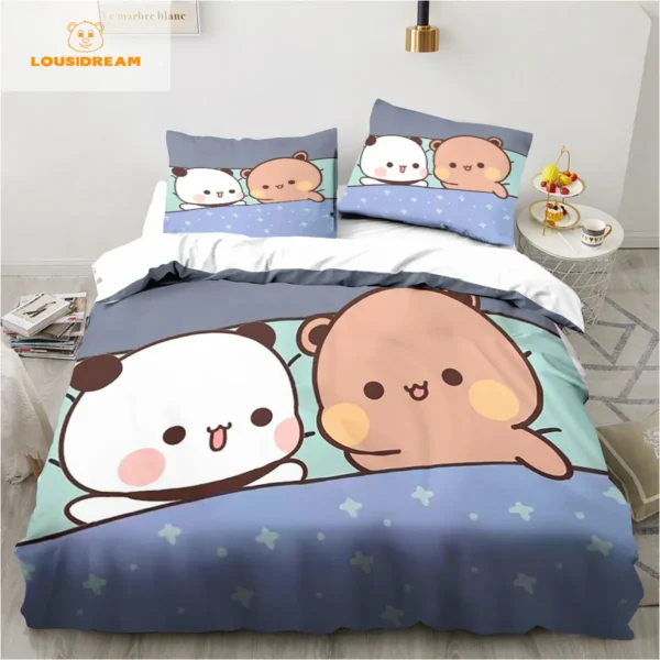 Chăn ga gối Bubu Dudu hoạt hình – Bộ giường ngủ dễ thương tặng quà Giáng Sinh cho cặp đôi