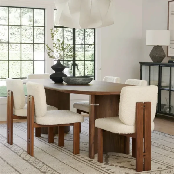 Ghế ăn Kem Phong Cách Ghế Ăn Gỗ Tựa Lưng Italy Thiết Kế Cao Cấp gia đình Ghế Thư Giãn Nội Thất Nhà Bếp Ghế Gỗ