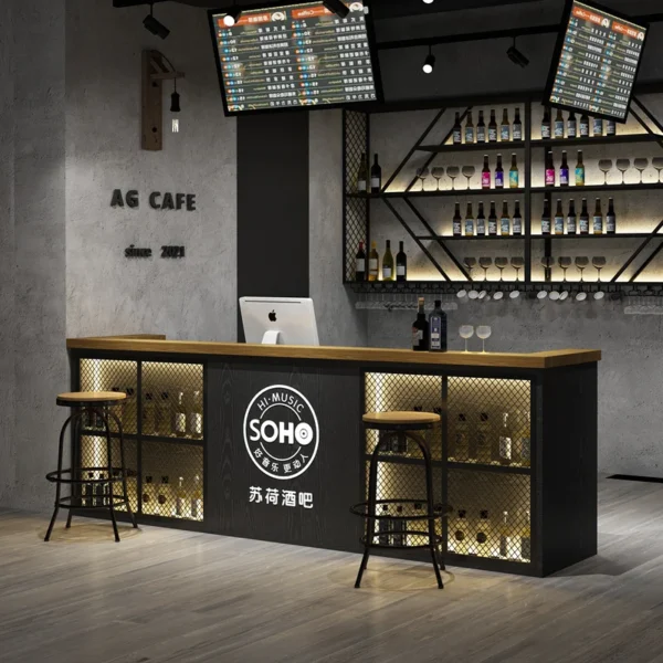 Bàn ăn Midcentury Hộp Đêm Công Nghiệp Thanh Đen Bàn Ăn Cocktail Trung Tâm Mesa De Jantar Nội Thất Gia Đình