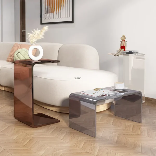 Bàn trà Nhà thiết kế Acrylic Sáng Tạo Bàn Bắc Âu Hiện Đại Vịnh Cửa Sổ Tất Nam Cạnh Bàn Tối Giản Nhật Bản Sang Trọng Góc Bàn