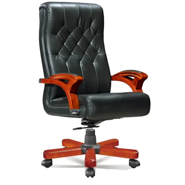 Ghế Văn Phòng Giám đốc chủ CEO ông chủ thiết kế thiết kế siêu thoải mái Ghế văn phòng bọc da lưng cao chân tay gỗ