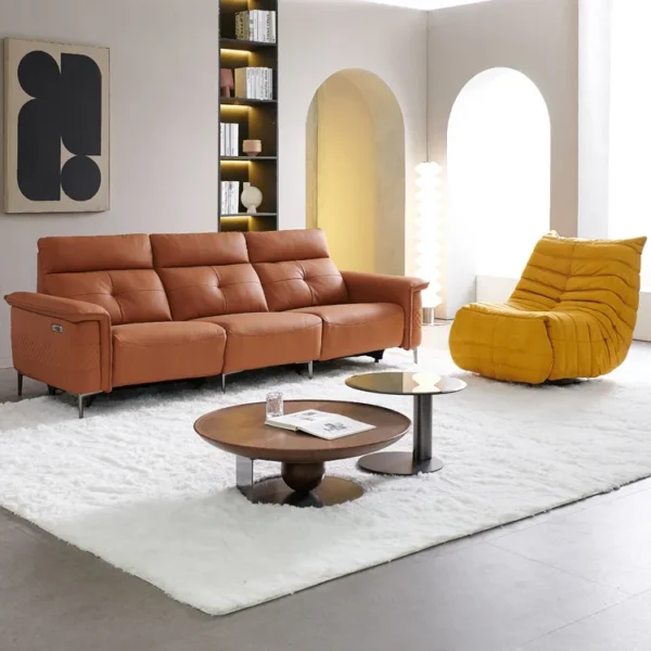 Sofa Điện đa chức năng Sofa da giường phòng khách đơn giản kiểu Italy văn phòng nhà Sofa điện Ghế sang trọng
