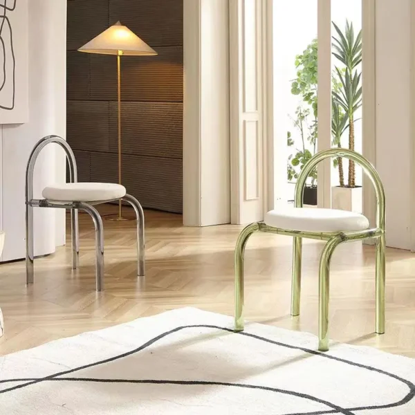 Ghế ăn Công Thái Học Ghế Trang Điểm Hiện Đại Thoải Mái Acrylic Độc Đáo Đảng Thư Giãn Phòng Chờ Ghế Ăn Vanity Rõ Ràng Sillas Nội Thất Nhà Bếp