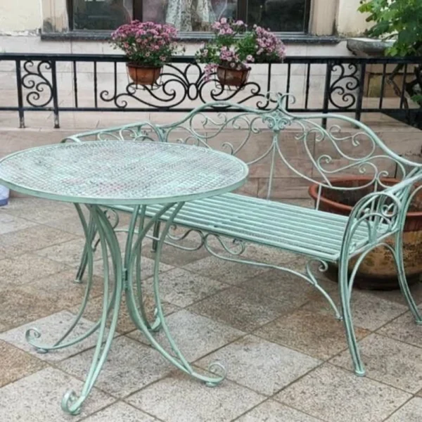 Châu Âu Mỹ Sắt Ban Công Giải Trí Ngoài Trời Bàn Ghế Cafe Sân Bàn Cà Phê Tròn Nhỏ Bàn Ghế Sân Vườn Bộ WKGF
