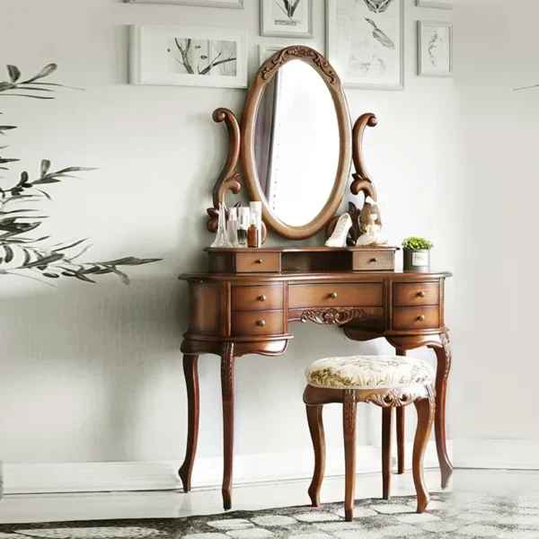 Bàn trang điểm Châu Âu Gỗ Gương Bàn Phòng Ngủ Tủ Áo Amercia Công Chúa Nội Thất Đậm Biệt Thự Cao Cấp Chạm Khắc Bàn Trang Điểm Bàn Trang Điểm