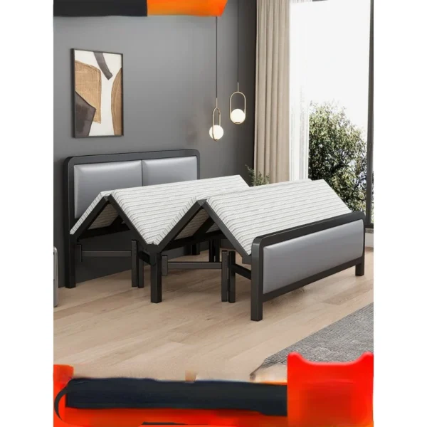 Giường gấp gia đình Phòng cho thuê Giường đôi sắt rèn 1,5m đơn giản với Giường khung sắt đơn dày 1,2m.