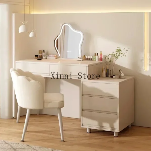 Bàn trang điểm Đèn Gương Trắng Tủ Áo Phòng Ngủ Hiện Đại Tối Giản Châu Âu Vanity Bàn Trang Điểm Tavoli Da Trucco Nội Thất Gia Đình LJ50DT