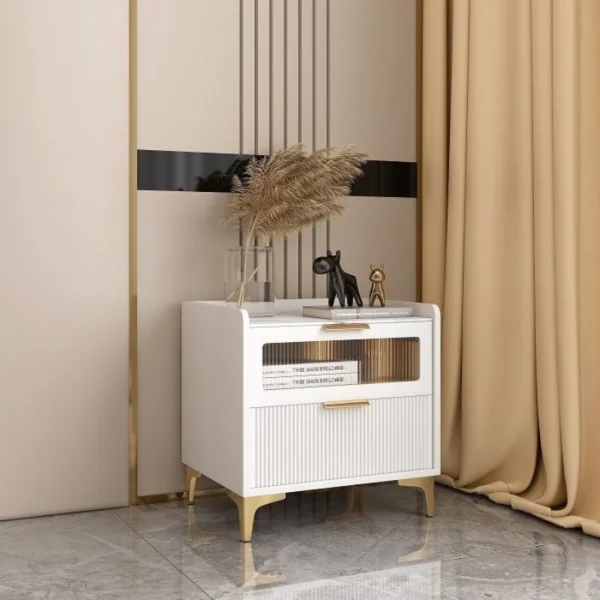 Tủ đầu giường Cao Cấp Trắng Đầu Giường Ngăn Kéo Bé Gái Thấp Hiện Đại Bàn Đầu Giường Phòng Ngủ Nhỏ Cofee Armarios De Dormitorio Nội Thất