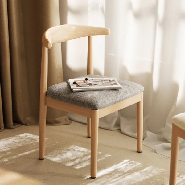 Ghế Ăn Kim Loại Phong Cách Phong cách châu Âu Lưng Gỗ Châu Âu Nhà Bếp Nhỏ Vanity Ghế Lounge Ergonomic Sandalye Nội Thất ng Nhà