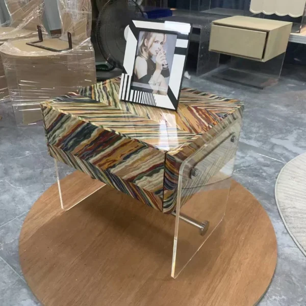 Tủ đầu giường Acrylic Hiện Đại Bàn Đầu Giường Sang Trọng Góc Trang Điểm Phòng Ngủ Tủ đầu giường Bàn Phòng Khách De Chevet Nội Thất Gia Đình