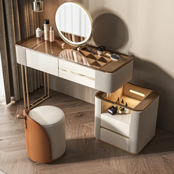 Bàn trang điểm Hiện Đại Tối Giản Bàn Trang Điểm Kính Cao Cấp Tủ Bảo Quản Châu Âu Vanity Bàn Gương Tavolo Trucco Nội Thất Gia Đình WZ50VT