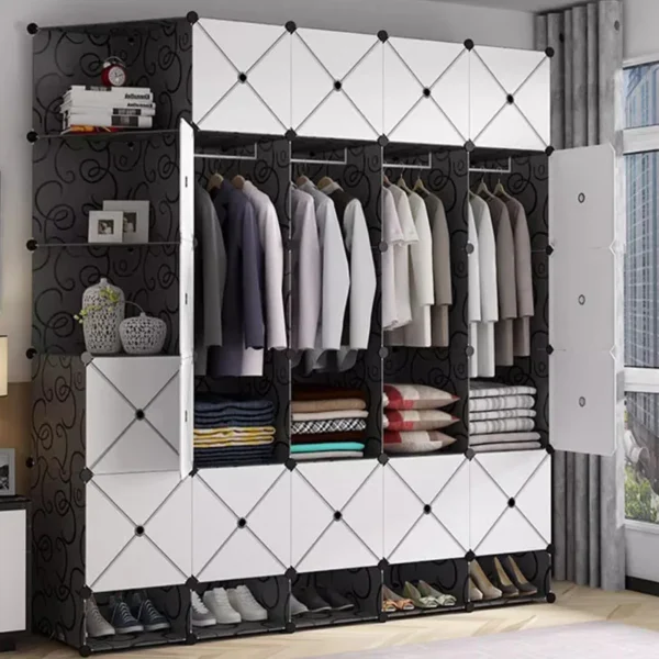 Tủ đồ Hiện Đại Tối Giản Tủ Quần Áo Bắc Âu Di Động Bảo Quản Quần Áo Tủ Quần Áo Phòng Ngủ Mở Khối Lập Phương Đơn Giản Guarda Roupa Phòng Chờ Nội Thất Bộ