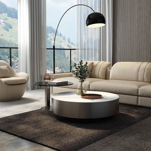 Bàn trà Bắc Âu Hiện Đại Bàn Phòng Khách Sang Trọng Tối Giản Bàn Cà Phê Tròn Nhà Muebles Para El Hogar Trang Trí Nội Thất