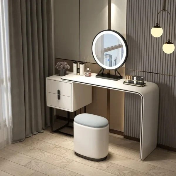 Bàn trang điểm Hiện Đại Vanity Bàn Trang Điểm Gỗ Ngăn Kéo Bảo Quản Gương Trang Điểm Máy Tính Tay Cầm Người Tổ Chức Meuble De Chambre Nội Thất Phòng Ngủ