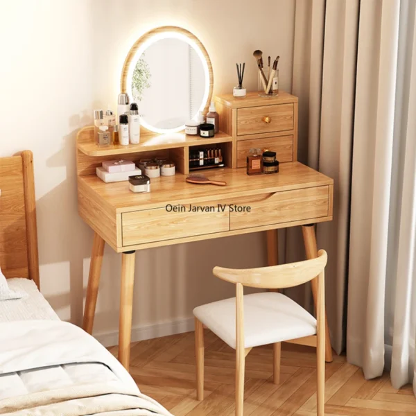 Bàn trang điểm Gỗ Hiện Đại Bàn Trang Điểm Tối Giản Châu Âu Phòng Ngủ Vanity Bàn Gương Trang Điểm Tavolo Trucco Nội Thất Gia Đình WZ50VT