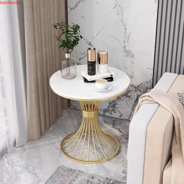 Bàn cà phê đá cẩm thạch hiện đại INS Tròn nhỏ Sofa bên bàn ban công Phòng khách Góc Cà phê hội trường Đàm phán Bàn tiếp tân
