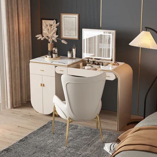 Bàn trang điểm Đa Năng Bàn Trang Điểm Trắng Ghế Cao Cấp Bàn Trang Điểm Gương Tủ Trang Sức Mueble Tocador Nội Thất Phòng Ngủ YY50VT