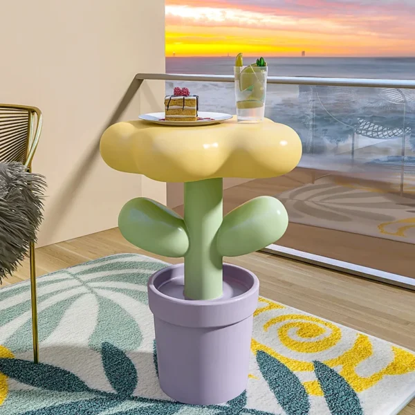 Bàn trà Bắc Âu Trang Trí Nhà Tulip Bàn Nhựa Sofa Bên Bàn Sáng Tạo Phòng Khách Ban Công Nội Thất Phòng Ngủ Hoa Trang Trí Bàn