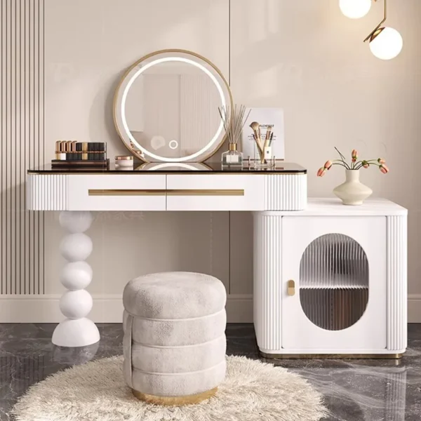 Bàn trang điểm Châu Âu Đứng Bàn Trang Điểm Vanity Bảo Quản Gương Gỗ Trang Điểm Bàn Trang Điểm Người Tổ Chức Schminktisch Nội Thất Phòng Khách