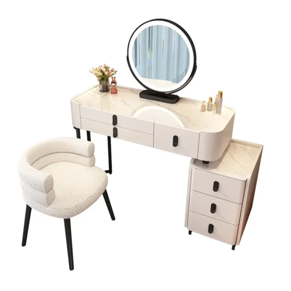 Bé Gái Châu Âu Bàn Trang Điểm Gương Ghế Salon Đèn LED Châu Âu Bàn Tủ Bảo Quản Đồ Dùng Nội Thất