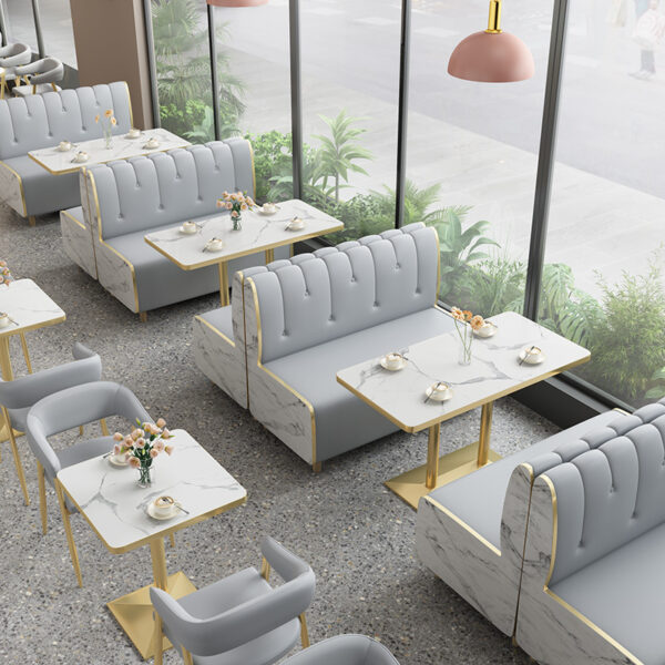 Bàn ghế ghế sofa nhà hàng Bàn ăn và bộ ghế khu vực giải trí dựa vào tường quán cà phê cửa hàng trà sữa Bàn phân thương mại sang trọng