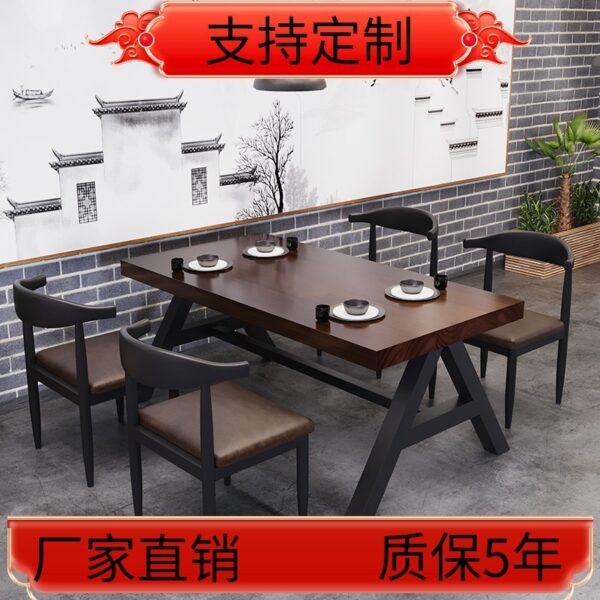 Bàn ghế Bar Nướng Bar Nhà Hàng Phong Cách Công Nghiệp Sắt Nghệ Thuật Bàn Ăn Gỗ Hình Chữ Nhật Bàn Ghế Cafe