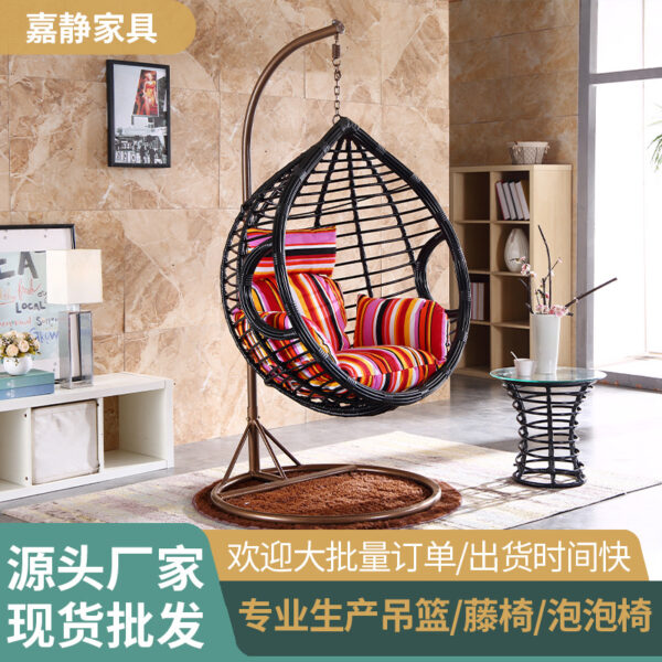Ghế treo đơn đôi giỏ treo ghế mây phòng ngủ võng lưới xích đu mây dày ghế nôi hộ gia đình phong cách Châu Âu cây nhện