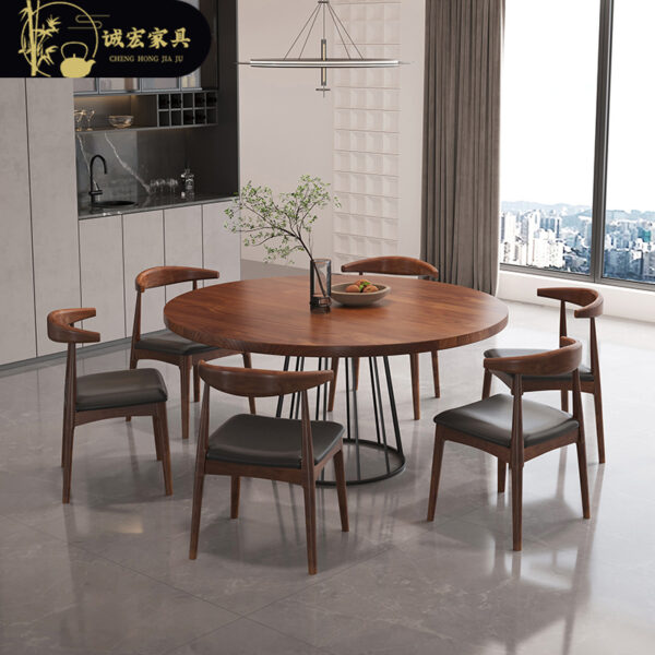 Bàn ghế Chenghong hiện đại Bàn ăn gỗ đặc Bàn gỗ Bàn ghế ăn tại nhà quán trà sữa Bàn tròn Bàn cà phê