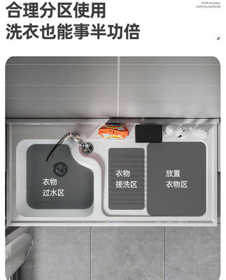 Tủ chậu Lavabo Xinhai Jialan Máy giặt ban công bằng gỗ rắn Tủ phòng tắm tích hợp Tủ Chậu rửa Giặt hồ bơi giặt giũ