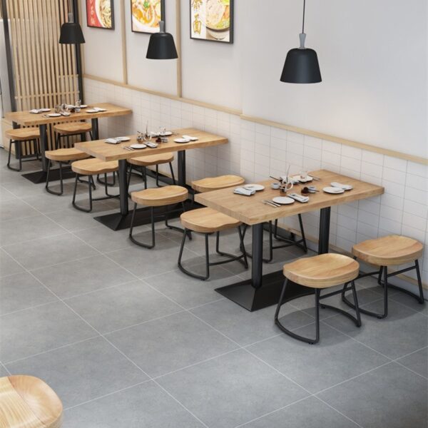 Bàn ghế Gỗ nguyên khối Bàn ăn nhanh quán ăn nhẹ quán cà phê trà sữa cửa hàng burger nhà hàng Bàn ghế đơn giản Bàn vuông nhỏ thương mại