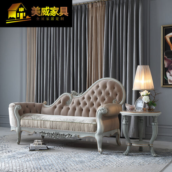 Ghế quý phi Nội thất Pháp phong cách Châu Âu gỗ ghế dài phòng khách chạm khắc ghế phòng ngủ vẻ đẹp