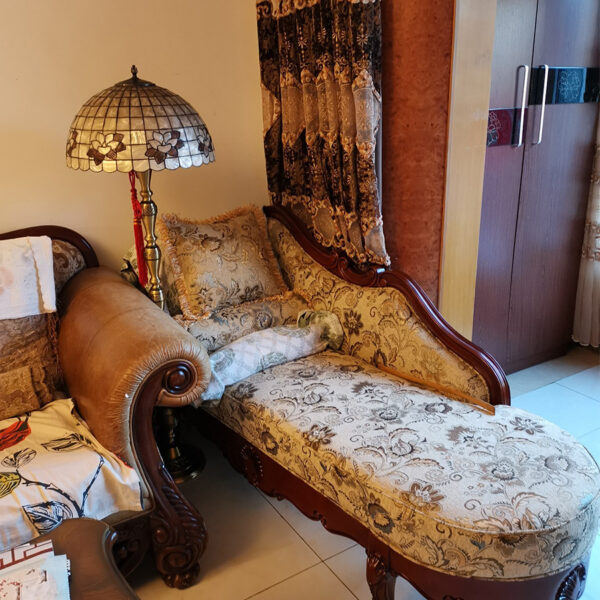 Ghế quý phi ghế dài bằng gỗ nguyên khối vải ban công giải trí vẻ đẹp ghế sofa phong cách châu Âu riêng phòng ngủ ghế tựa nhỏ đắt tiền