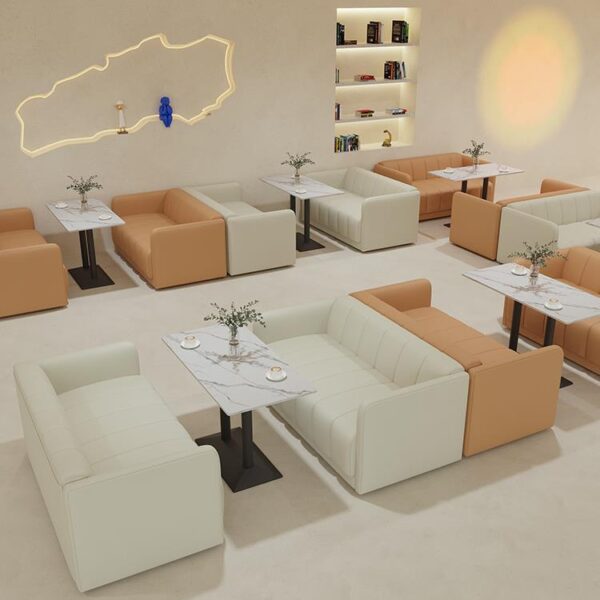 Bàn ghế Phục vụ cao cấp quán trà sữa sofa quán cà phê Bàn ghế quầy bar đàm phán kinh doanh tiếp tân giải trí ghế đôi