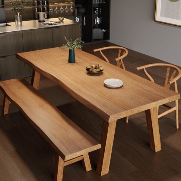 Bàn ăn phong cách châu Âu khúc gỗ hình chữ nhật ghế ăn gỗ chắc chắn Bàn ăn phong cách Bắc Âu cafe Bàn cổ điển Mỹ