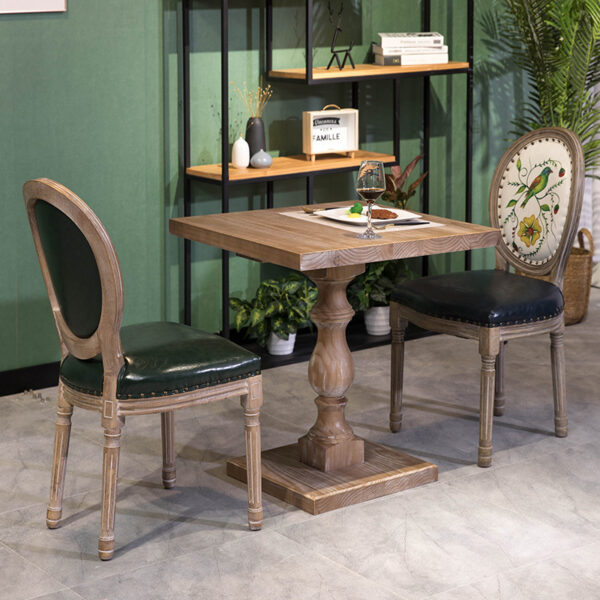 Bàn ghế Italy Bàn ăn bằng gỗ nguyên khối Bàn cafe Bàn ghế 4 người log Bàn vuông Mỹ Bàn đàm phán Bàn làm việc